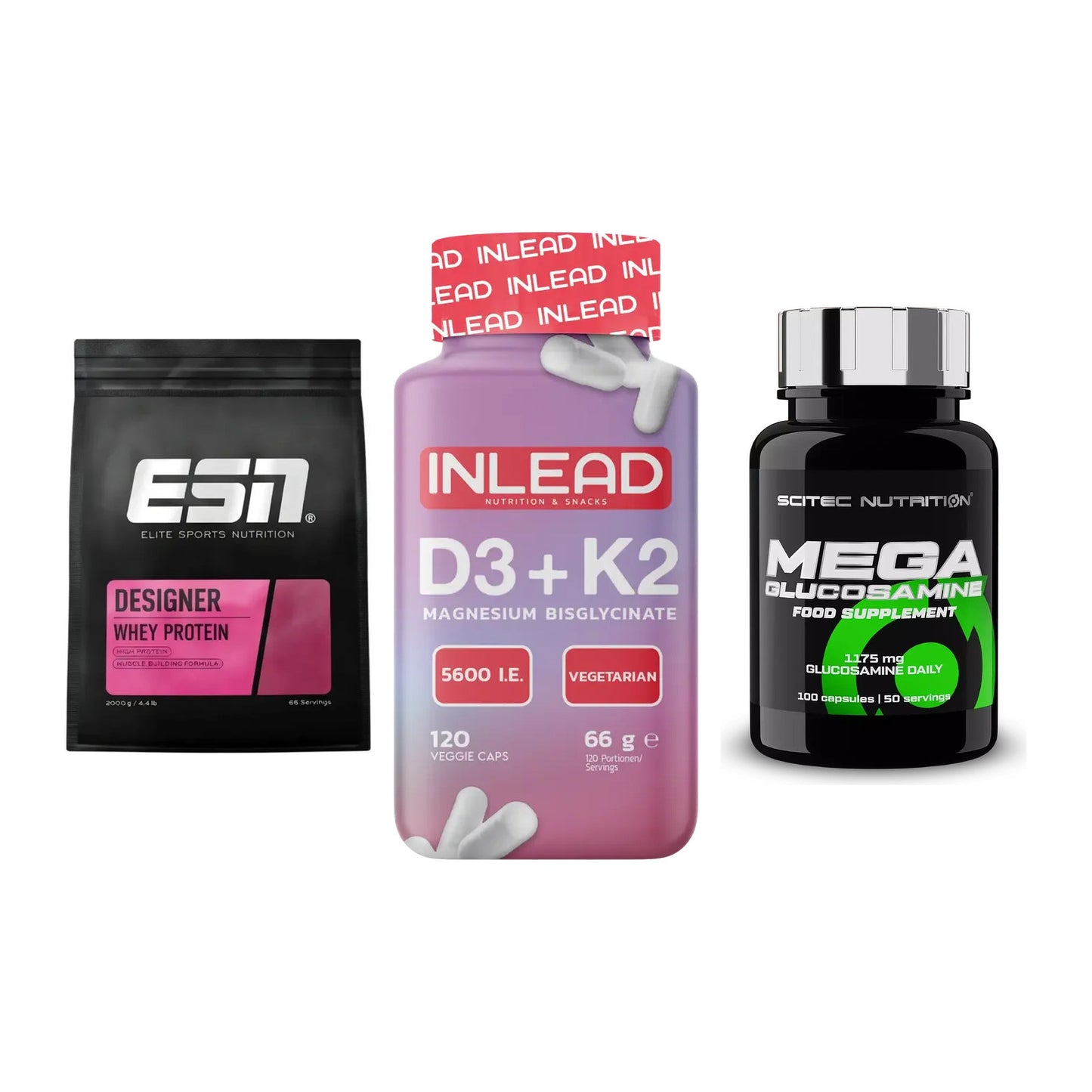 Regenerations-Set: ESN Designer + INLEAD Vitamin + Scitec Mega – alle enthaltenen Artikel