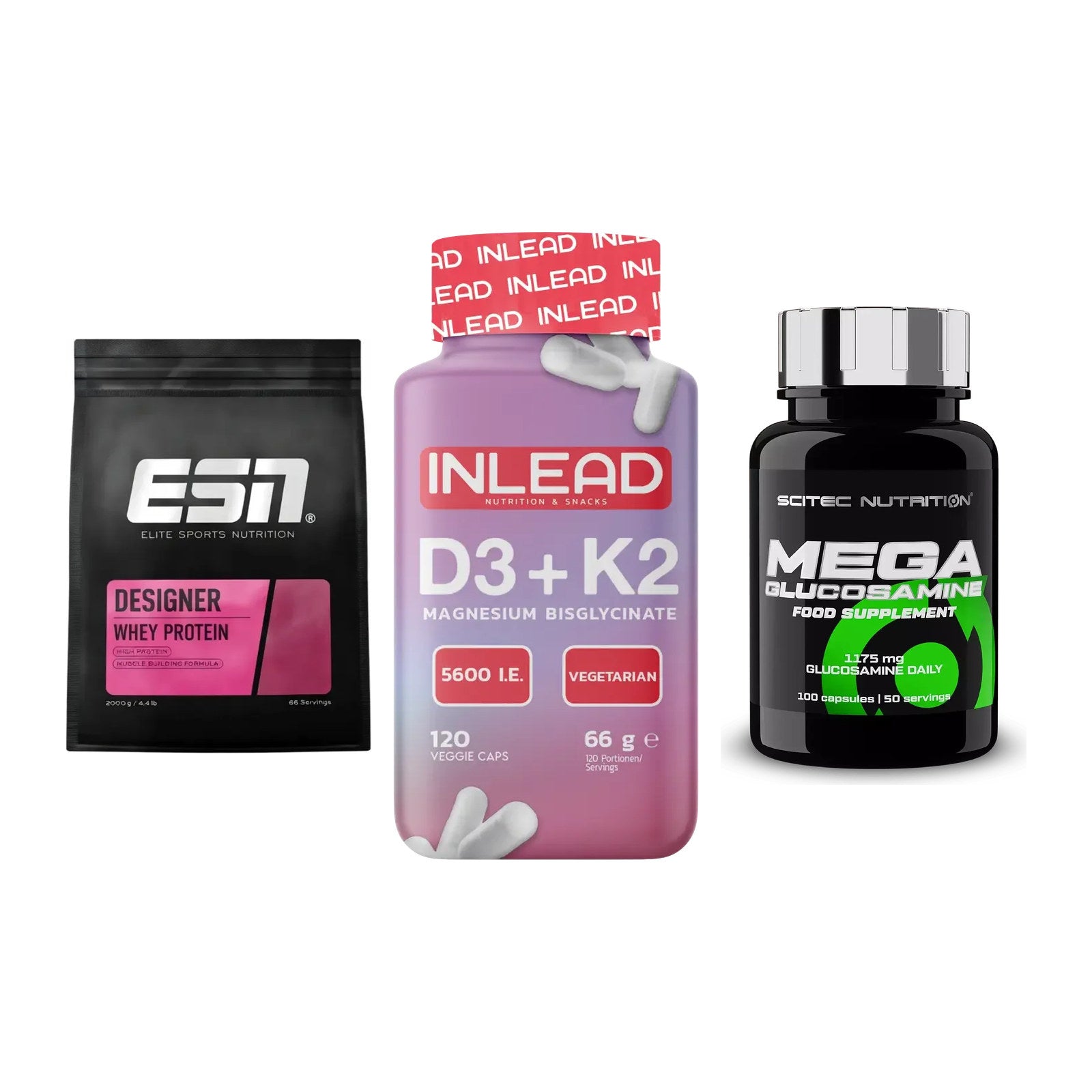 Regenerations-Set: ESN Designer + INLEAD Vitamin + Scitec Mega – alle enthaltenen Artikel