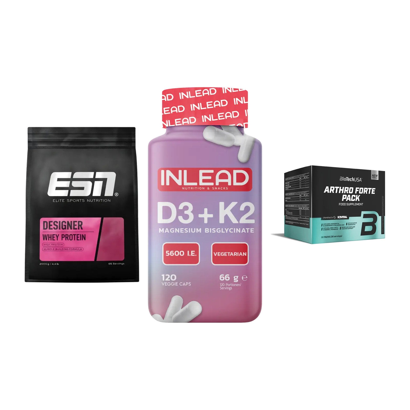 Regenerations-Set: ESN Designer + INLEAD Vitamin + BioTech Arthro – alle enthaltenen Artikel