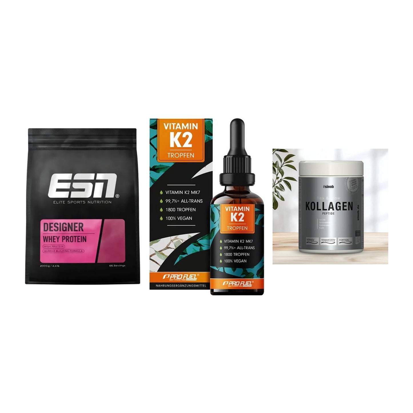 Regenerations-Set: ESN Designer + ProFuel Vitamin + Sinob Kollagen – alle enthaltenen Artikel