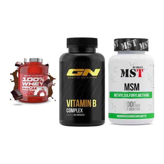 Regenerations-Set: Scitec 100% + GN Vitamin + MST MSM 2000 / – alle enthaltenen Artikel