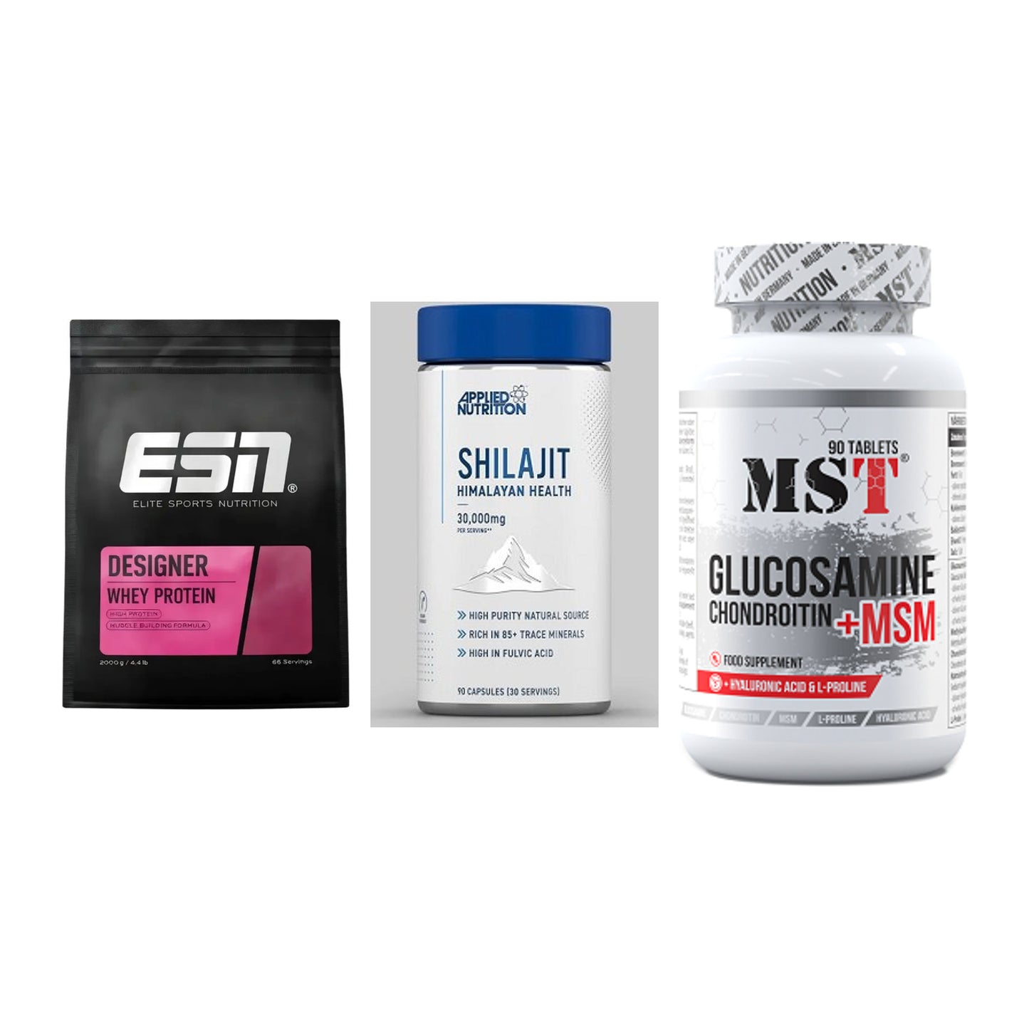 Regenerations-Set: ESN Designer + Applied Nutriti + MST Glucosamine – alle enthaltenen Artikel