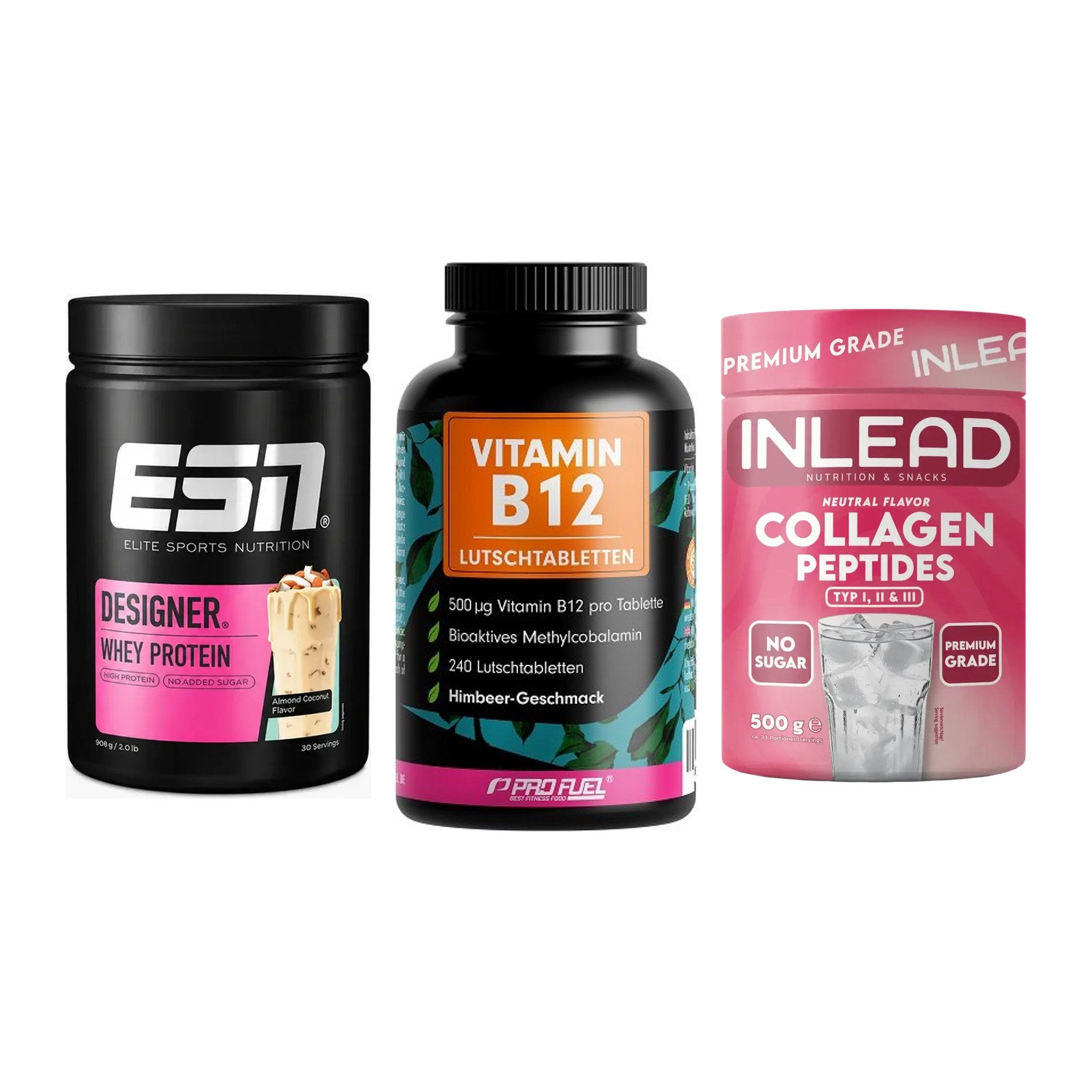 Regenerations-Set: ESN Designer + ProFuel Vitamin + INLEAD Collagen – alle enthaltenen Artikel
