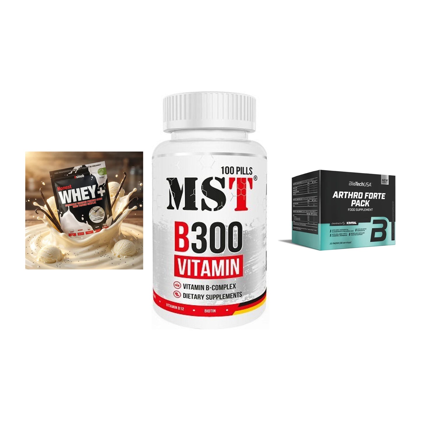 Regenerations-Set: Sinob Honest + MST B300 + BioTech Arthro – alle enthaltenen Artikel