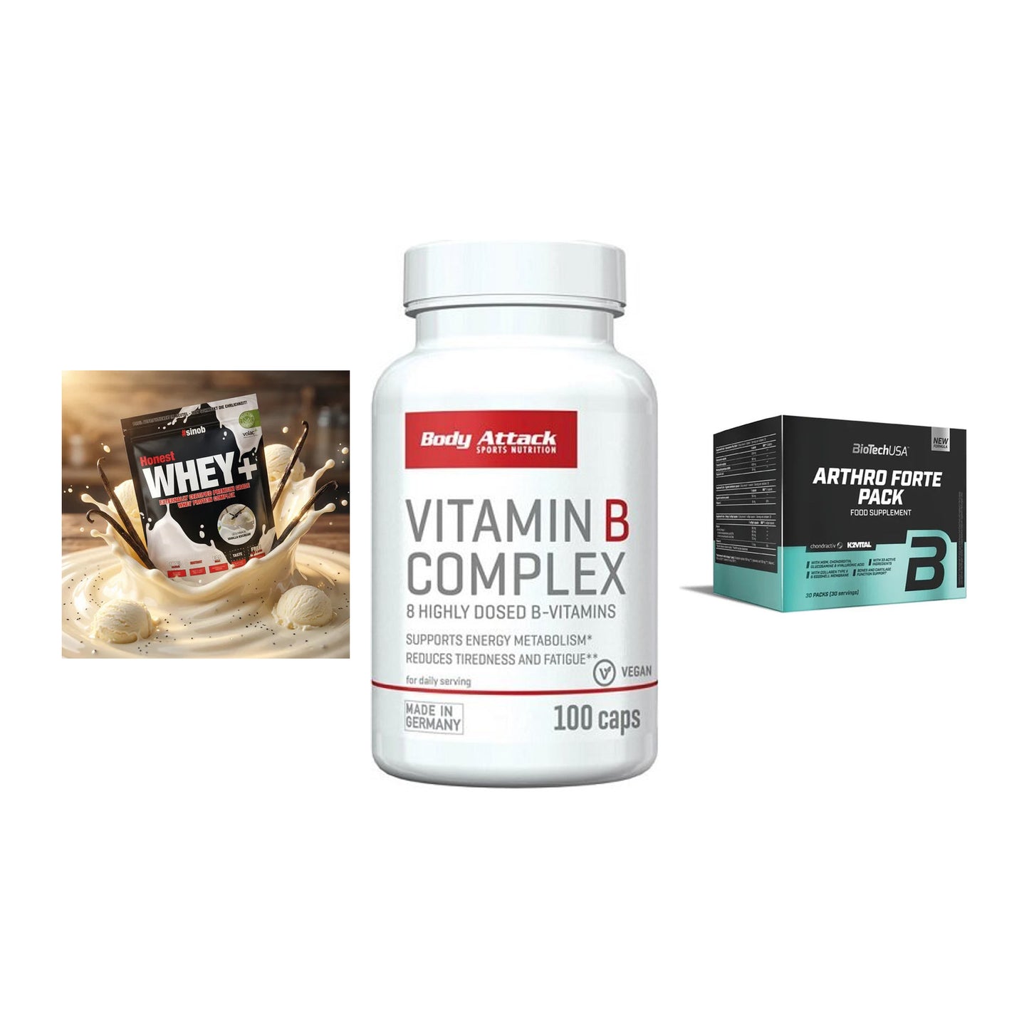 Regenerations-Set: Sinob Honest + Body Attack + BioTech Arthro – alle enthaltenen Artikel
