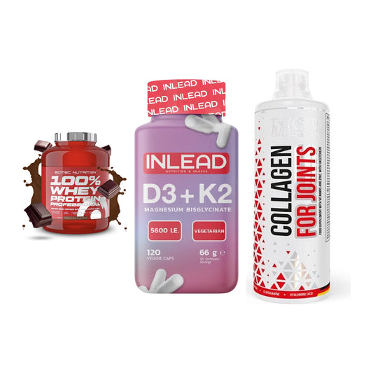 Regenerations-Set: Scitec 100% + INLEAD Vitamin + MST Collagen – alle enthaltenen Artikel