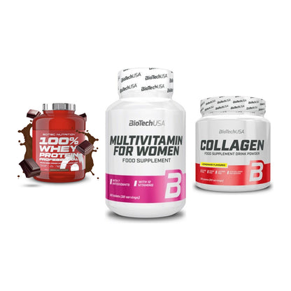 Regenerations-Set: Scitec 100% + BioTech Multivi + BioTech Collage – alle enthaltenen Artikel