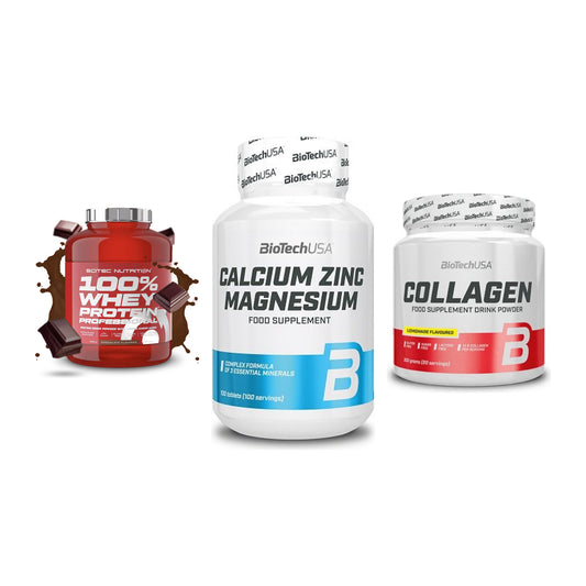 Regenerations-Set: Scitec 100% + BioTech Calcium + BioTech Collage – alle enthaltenen Artikel