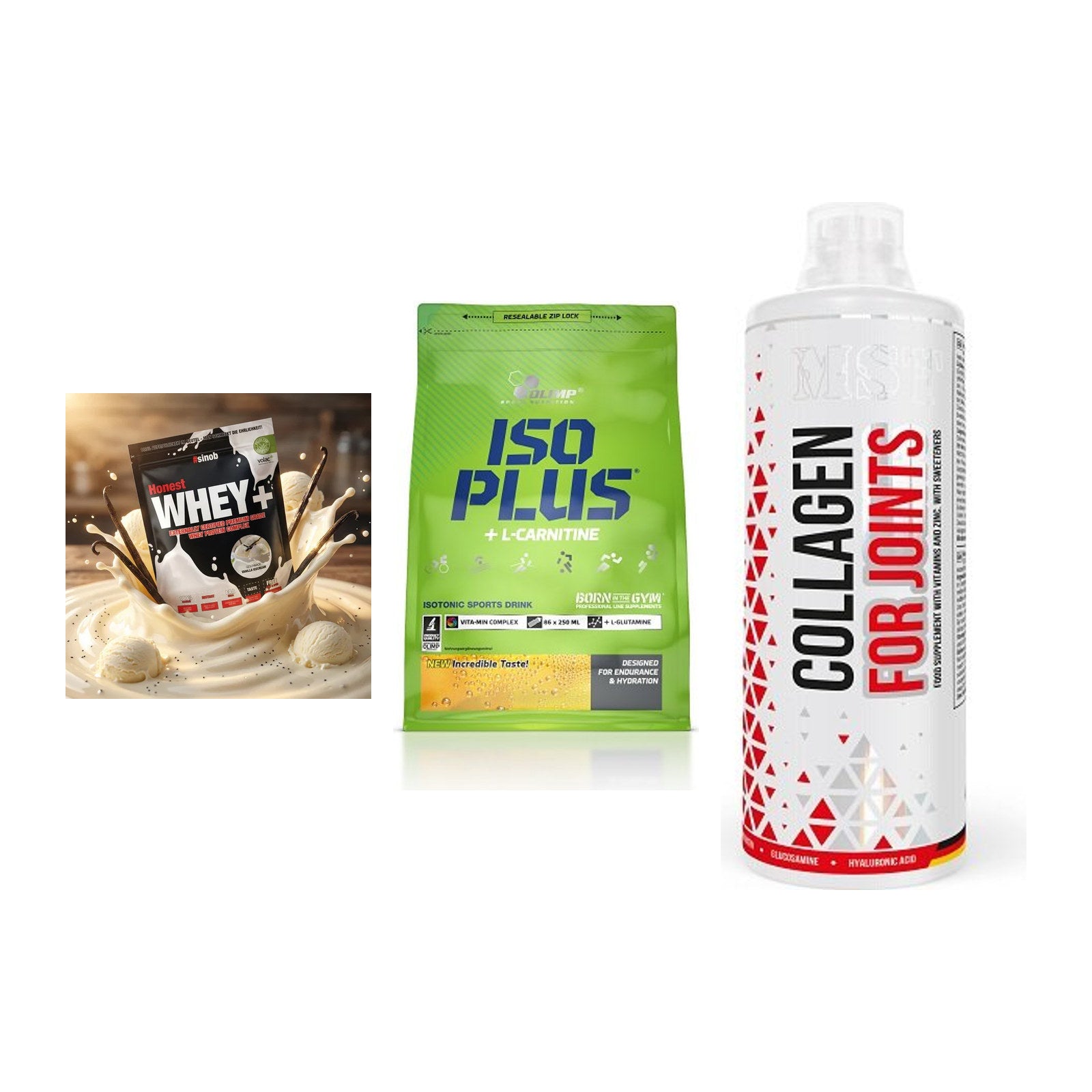 Regenerations-Set: Sinob Honest + Olimp Iso Plus + MST Collagen – alle enthaltenen Artikel