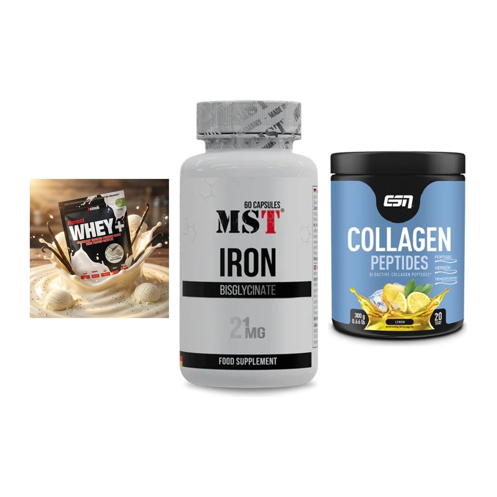 Regenerations-Set: Sinob Honest + MST Iron + ESN Collagen – alle enthaltenen Artikel