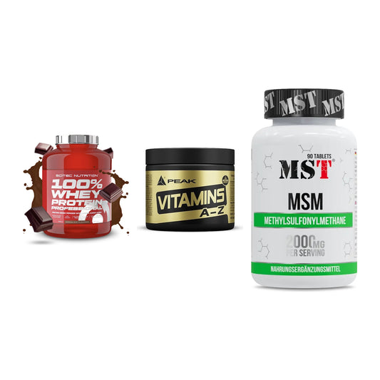 Regenerations-Set: Scitec 100% + Peak Vitamin + MST MSM 2000 / – alle enthaltenen Artikel