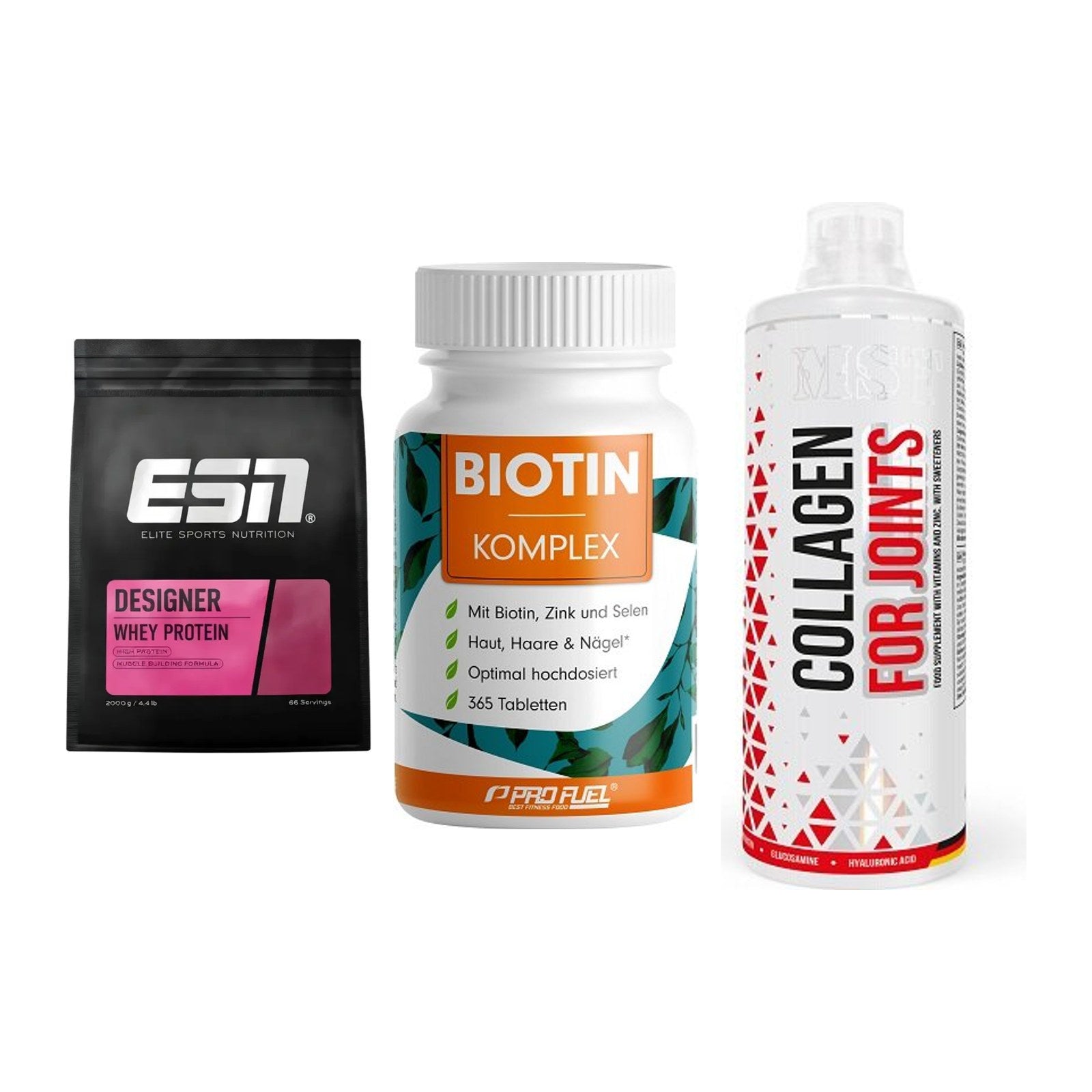 Regenerations-Set: ESN Designer + ProFuel BIOTIN + MST Collagen – alle enthaltenen Artikel