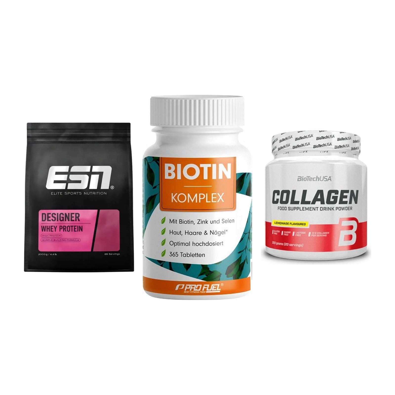 Regenerations-Set: ESN Designer + ProFuel BIOTIN + BioTech Collage – alle enthaltenen Artikel
