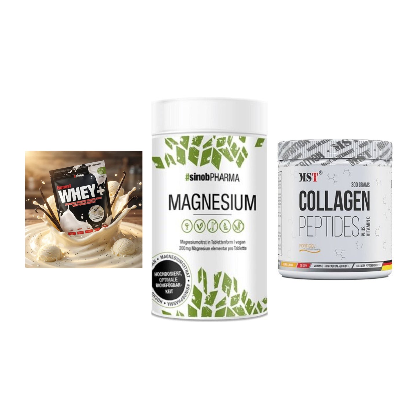 Regenerations-Set: Sinob Honest + Sinob Magnesium + MST Collagen – alle enthaltenen Artikel