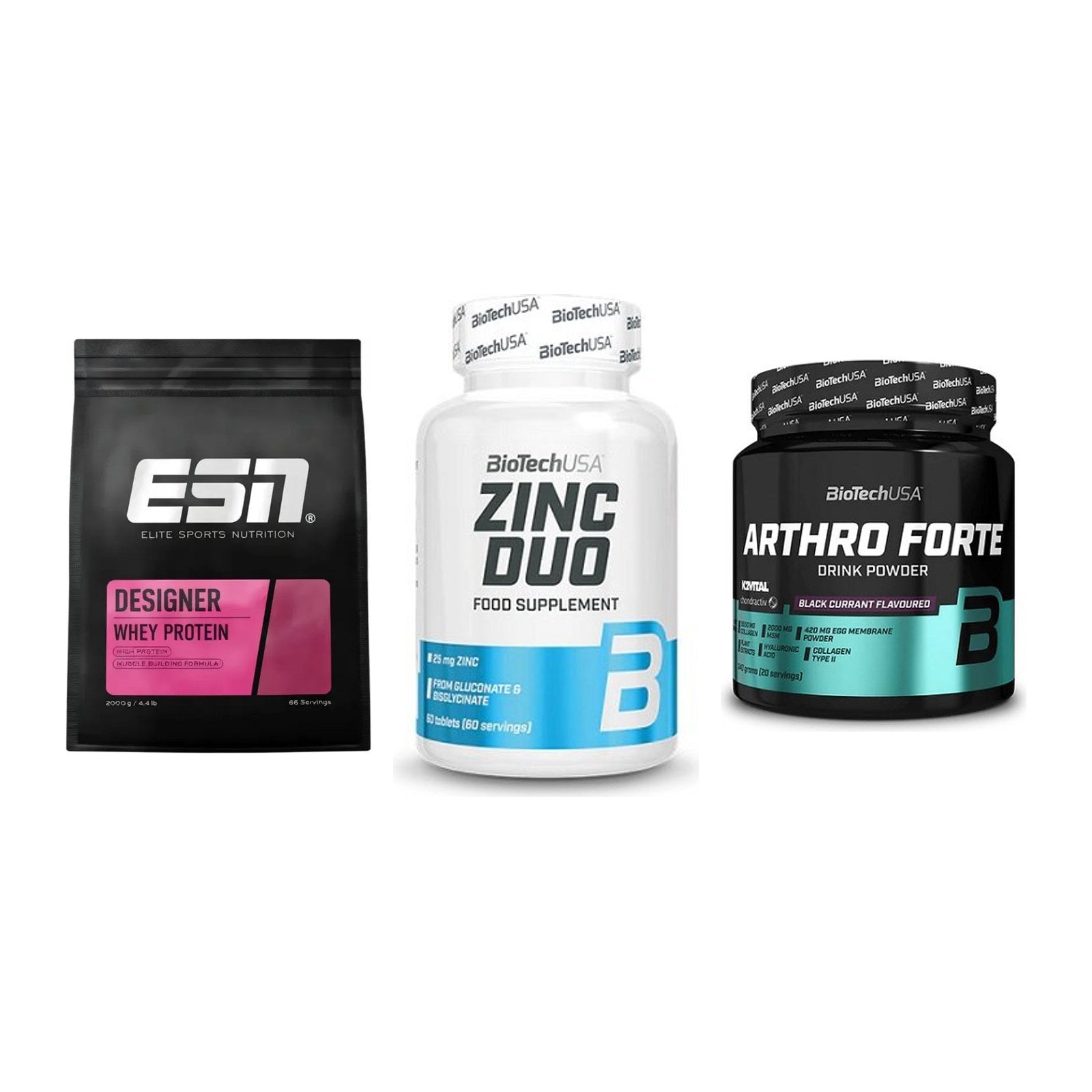 Regenerations-Set: ESN Designer + BioTech Zinc + BioTech Arthro – alle enthaltenen Artikel