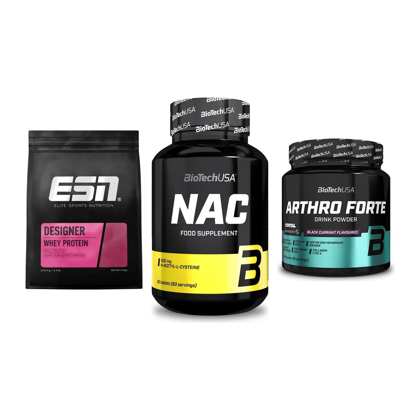 Regenerations-Set: ESN Designer + BioTech NAC + BioTech Arthro – alle enthaltenen Artikel