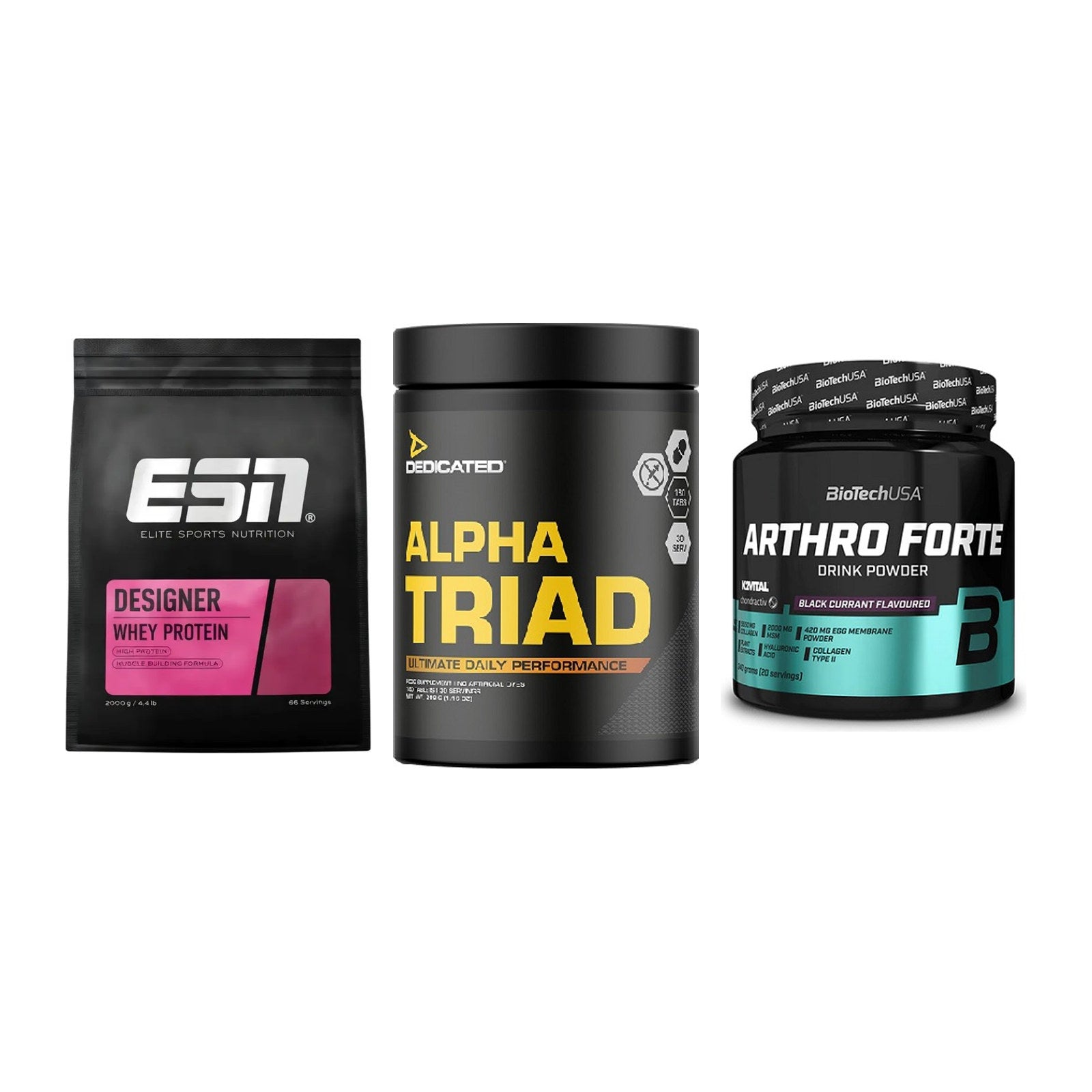 Regenerations-Set: ESN Designer + Dedicated Alpha + BioTech Arthro – alle enthaltenen Artikel