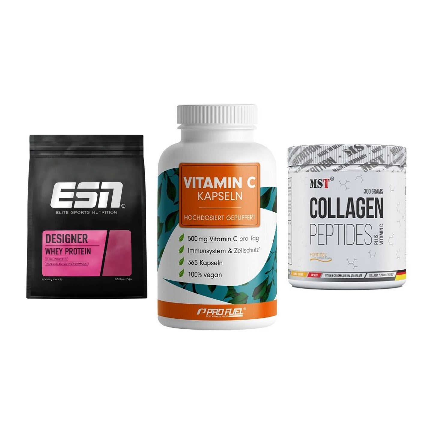 Regenerations-Set: ESN Designer + ProFuel Vitamin + MST Collagen – alle enthaltenen Artikel