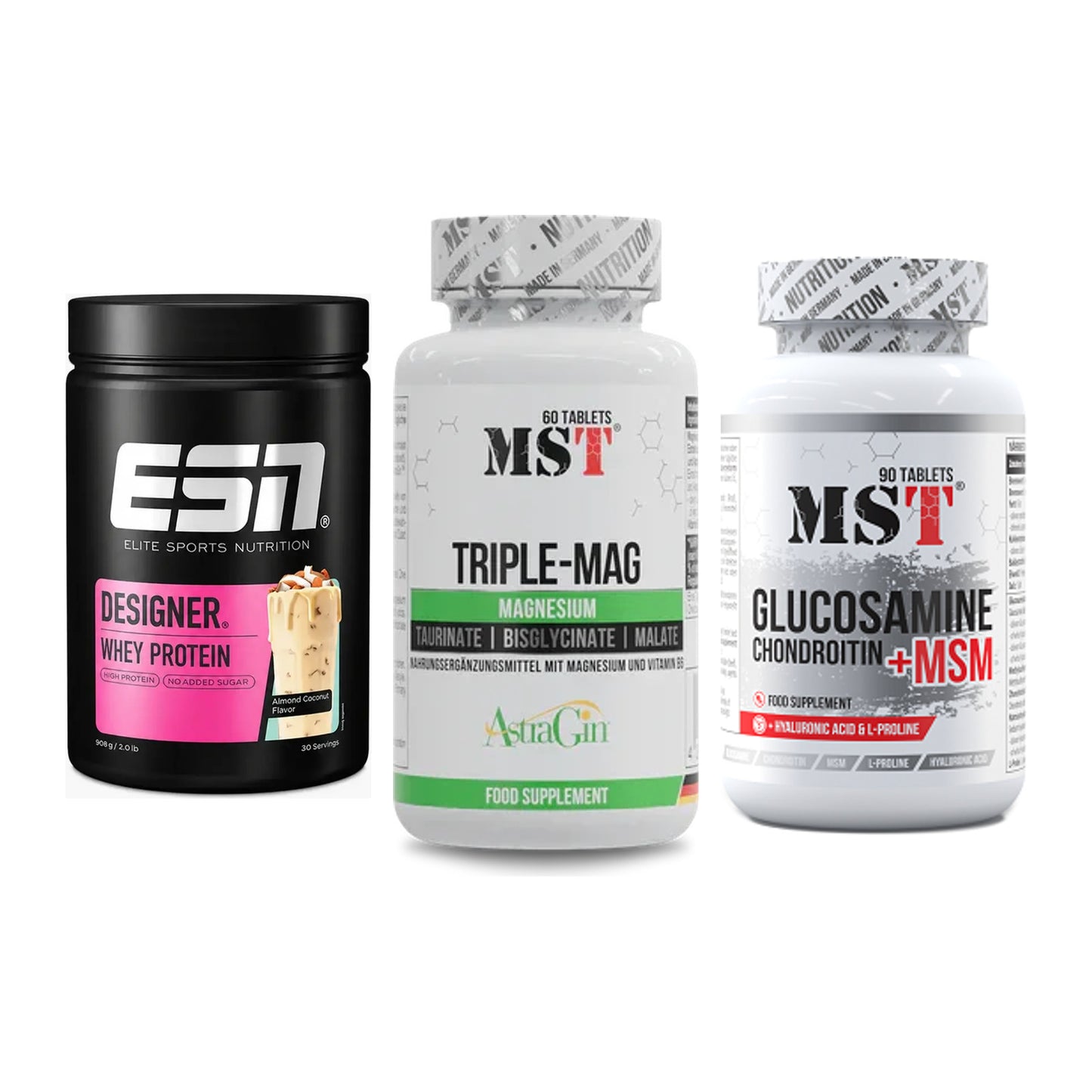 Regenerations-Set: ESN Designer + MST Tripple Mag + MST Glucosamine – alle enthaltenen Artikel