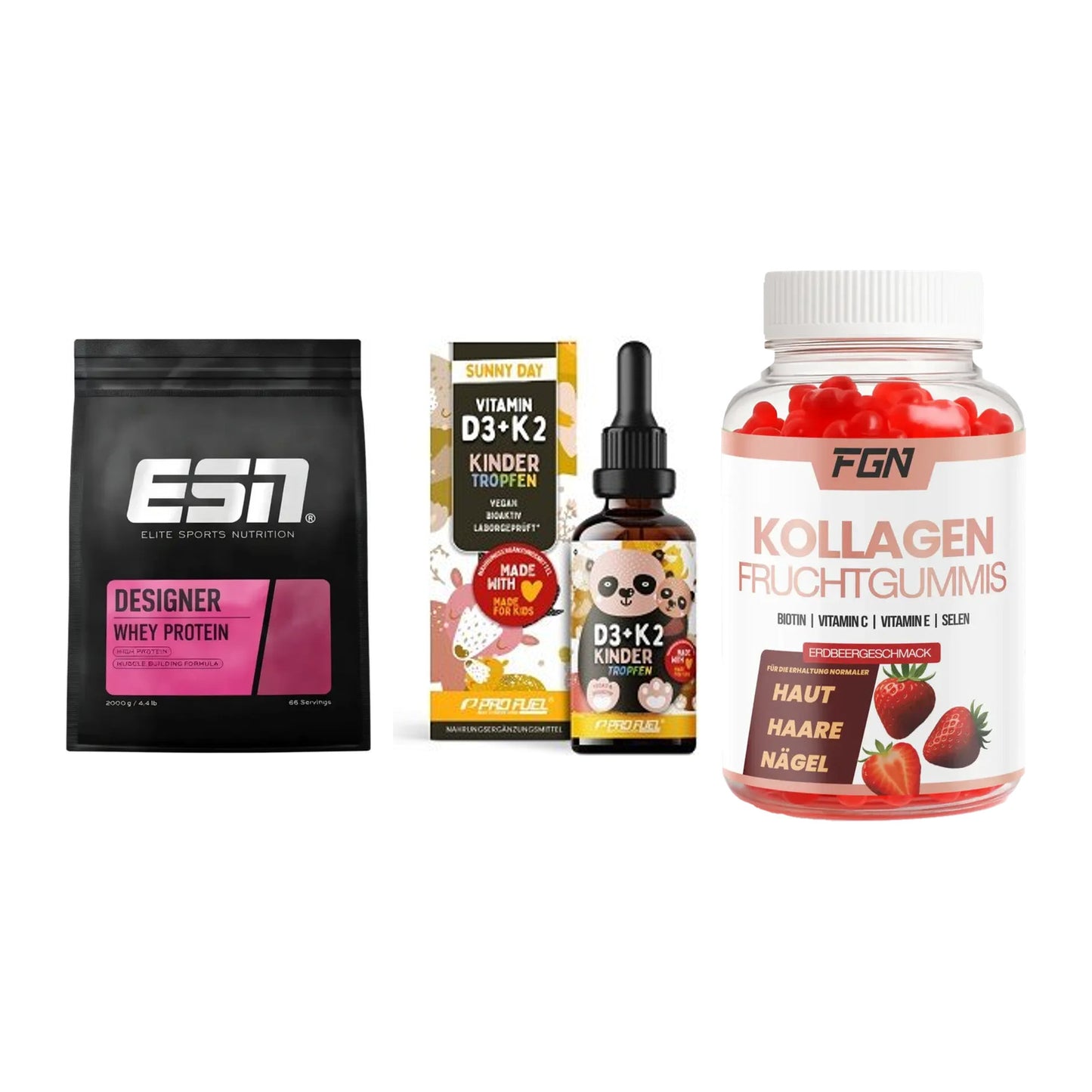 Regenerations-Set: ESN Designer + ProFuel VITAMIN + FGN Kollagen 60 – alle enthaltenen Artikel