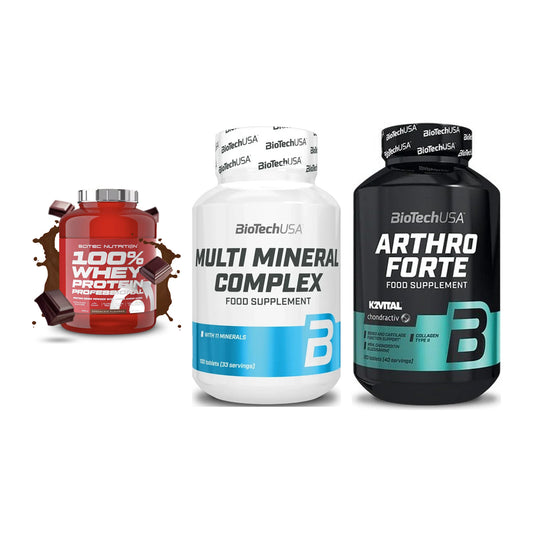 Regenerations-Set: Scitec 100% + BioTech Multi + BioTech Arthro – alle enthaltenen Artikel