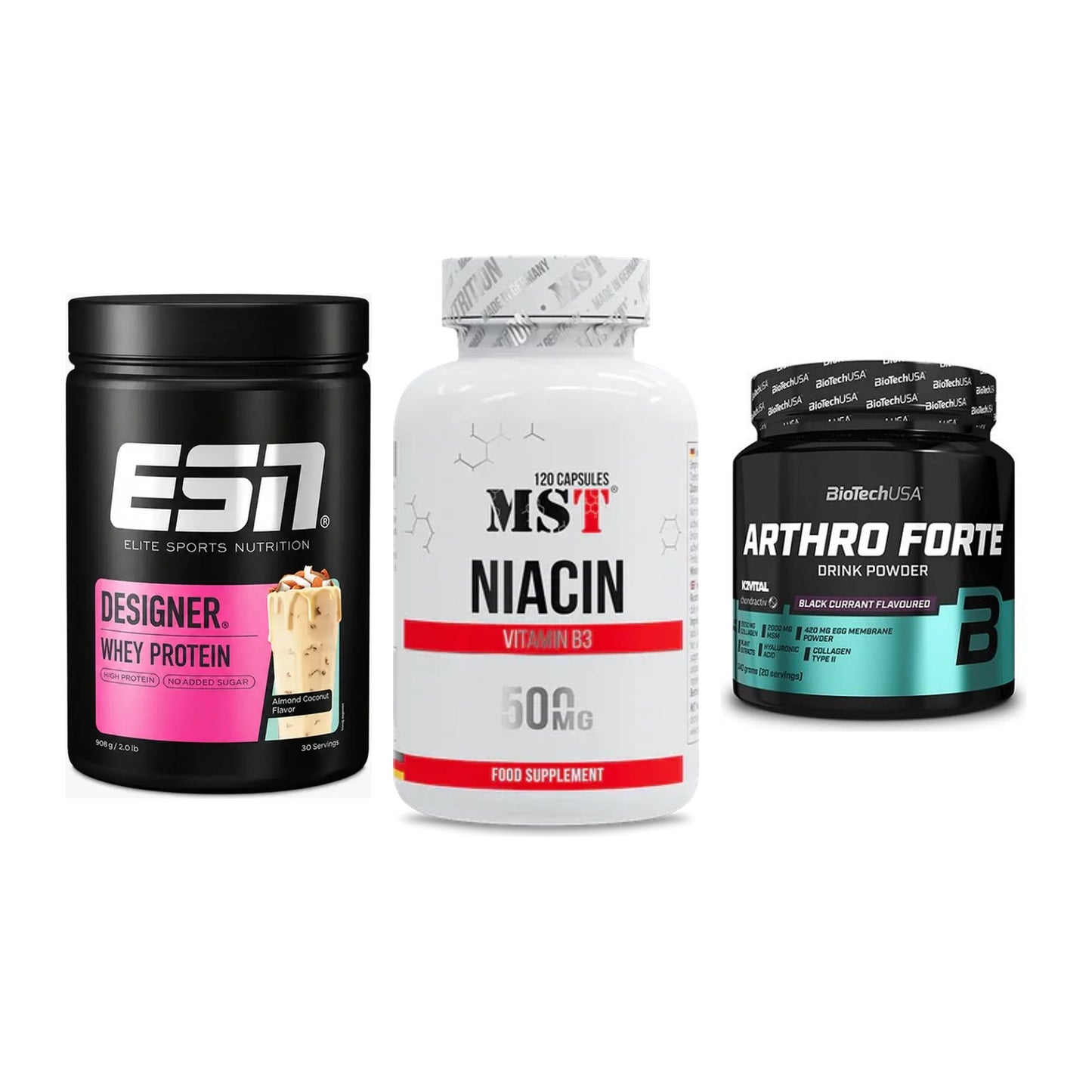 Regenerations-Set: ESN Designer + MST Niacin + BioTech Arthro – alle enthaltenen Artikel