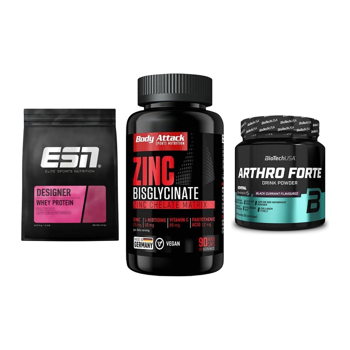 Regenerations-Set: ESN Designer + Body Attack + BioTech Arthro – alle enthaltenen Artikel