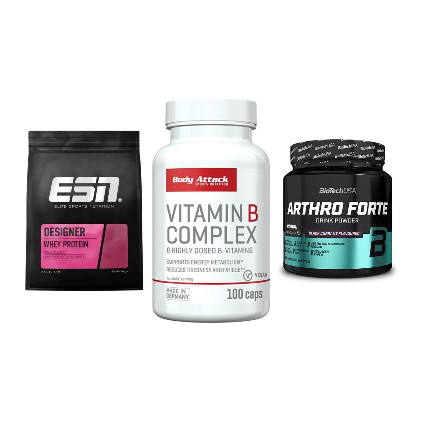 Regenerations-Set: ESN Designer + Body Attack + BioTech Arthro – alle enthaltenen Artikel