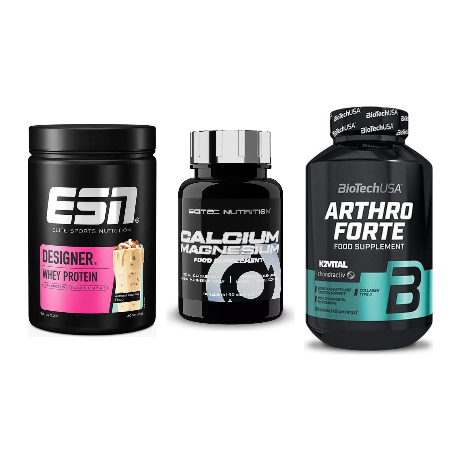 Regenerations-Set: ESN Designer + Scitec Calcium + BioTech Arthro – alle enthaltenen Artikel