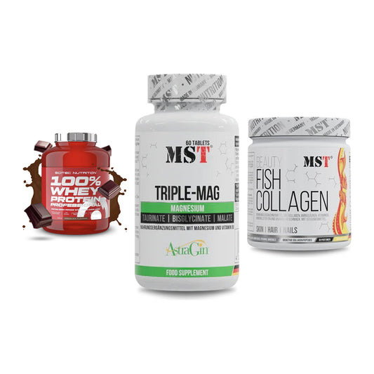 Regenerations-Set: Scitec 100% + MST Tripple Mag + MST Beauty Fish – alle enthaltenen Artikel
