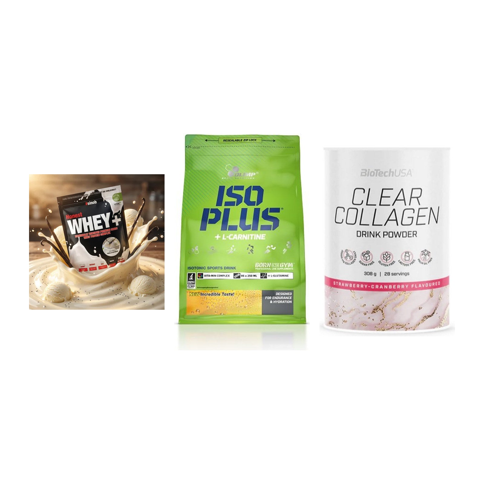 Regenerations-Set: Sinob Honest + Olimp Iso Plus + BioTech Clear – alle enthaltenen Artikel