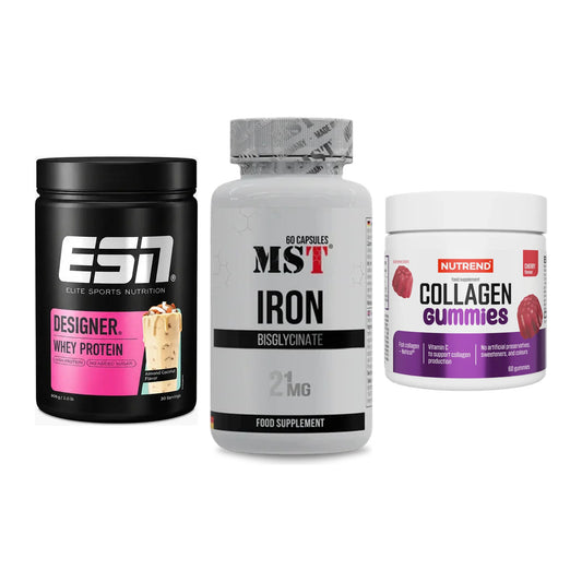 Regenerations-Set: ESN Designer + MST Iron + Nutrend Collage – alle enthaltenen Artikel