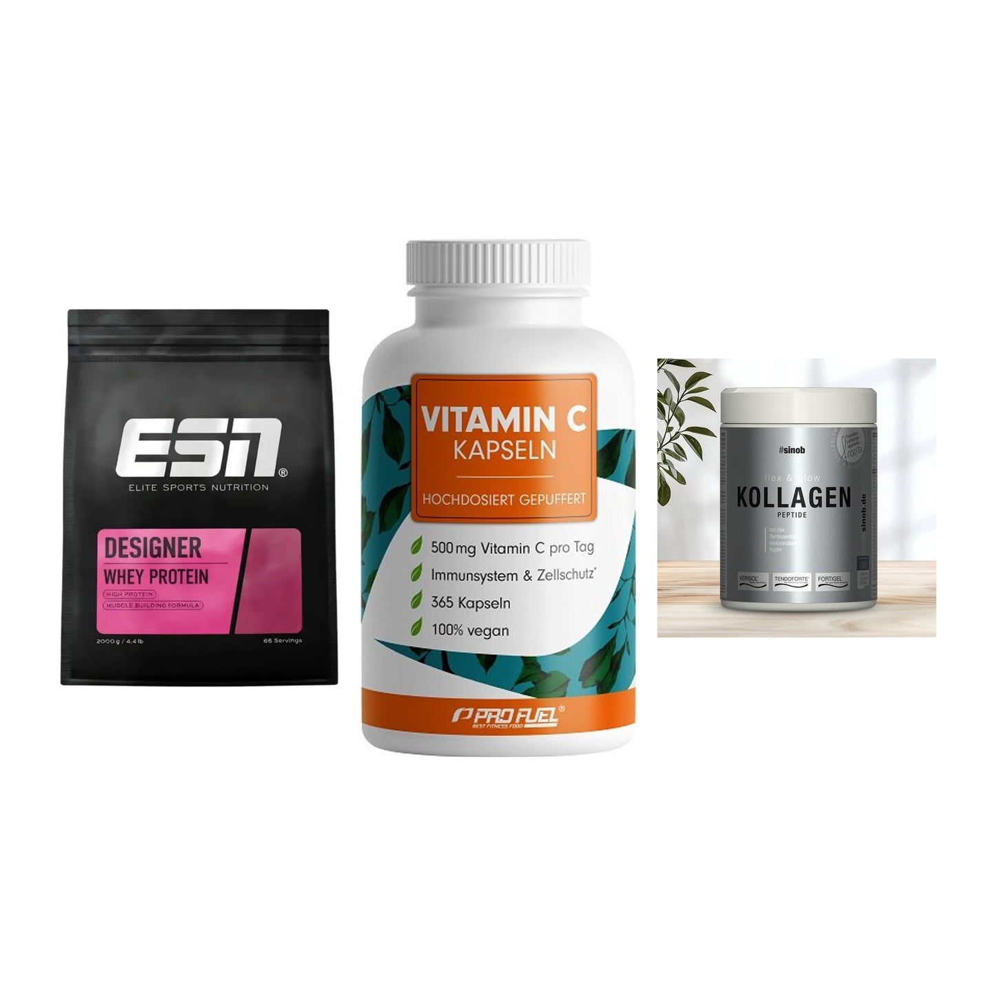 Regenerations-Set: ESN Designer + ProFuel Vitamin + Sinob Kollagen – alle enthaltenen Artikel