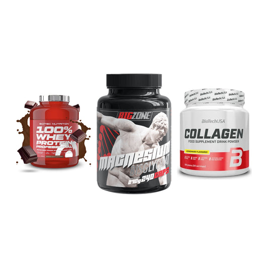 Regenerations-Set: Scitec 100% + Big Zone + BioTech Collage – alle enthaltenen Artikel