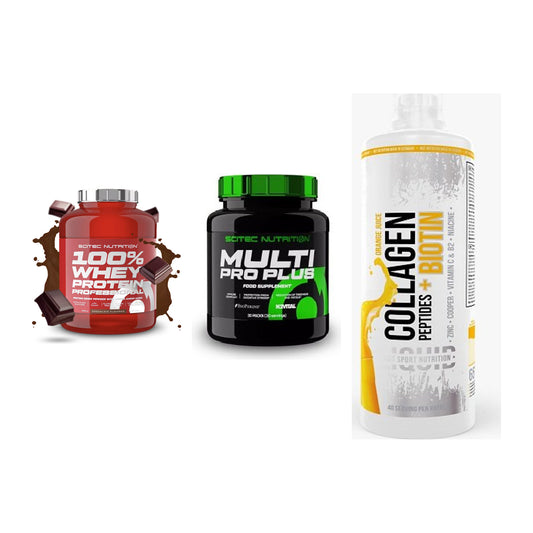 Regenerations-Set: Scitec 100% + Scitec Multi + MST Collagen – alle enthaltenen Artikel