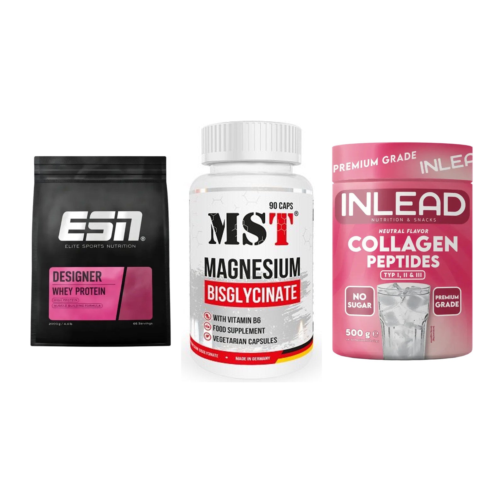Regenerations-Set: ESN Designer + MST Magnesium + INLEAD Collagen – alle enthaltenen Artikel