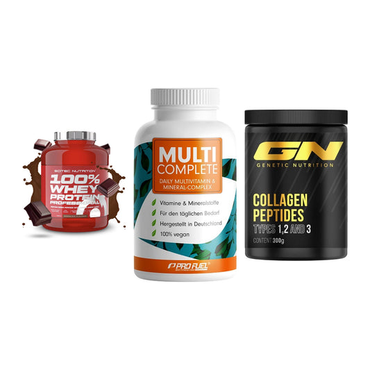 Regenerations-Set: Scitec 100% + ProFuel MULTI + GN Peptan – alle enthaltenen Artikel