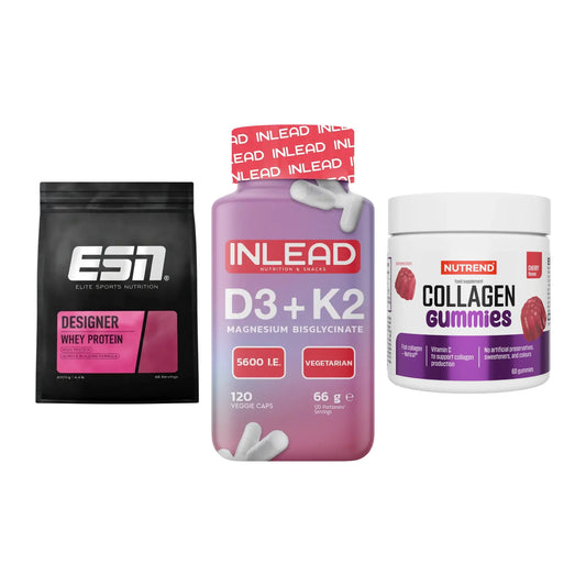 Regenerations-Set: ESN Designer + INLEAD Vitamin + Nutrend Collage – alle enthaltenen Artikel
