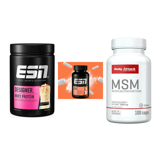 Regenerations-Set: ESN Designer Whey + ESN Zinc + Body Attack MSM – alle enthaltenen Artikel