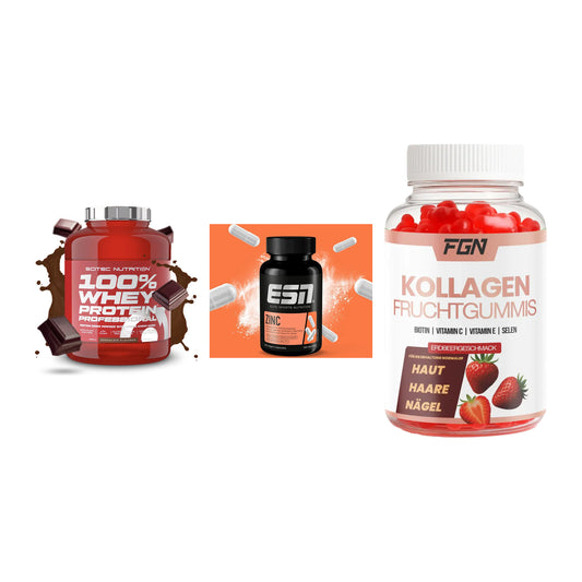 Regenerations-Set: Scitec 100% + ESN Zinc + FGN Kollagen 60 – alle enthaltenen Artikel