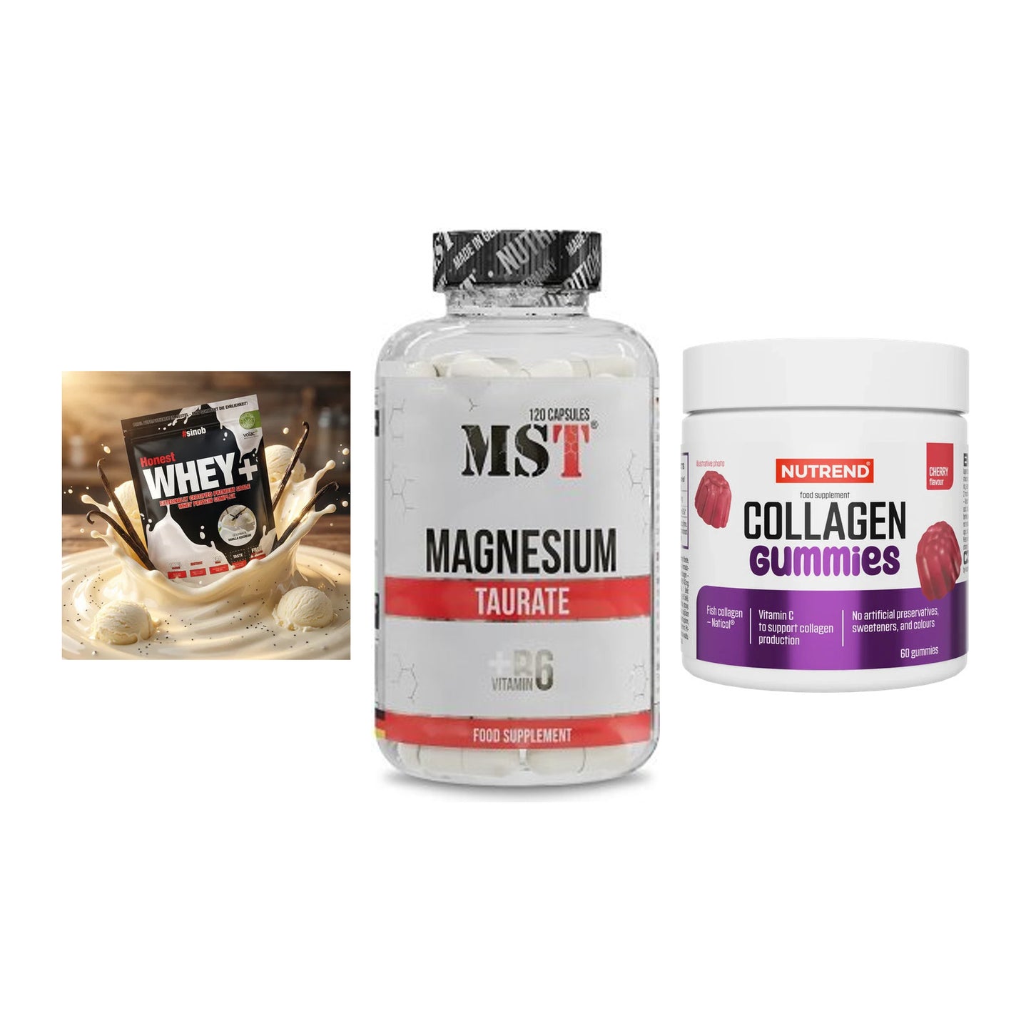 Regenerations-Set: Sinob Honest + MST Magnesium + Nutrend Collage – alle enthaltenen Artikel