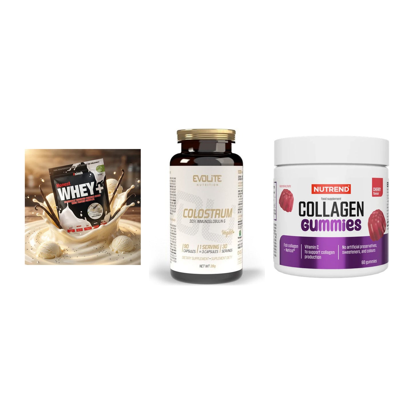 Regenerations-Set: Sinob Honest + Evolite Nutriti + Nutrend Collage – alle enthaltenen Artikel