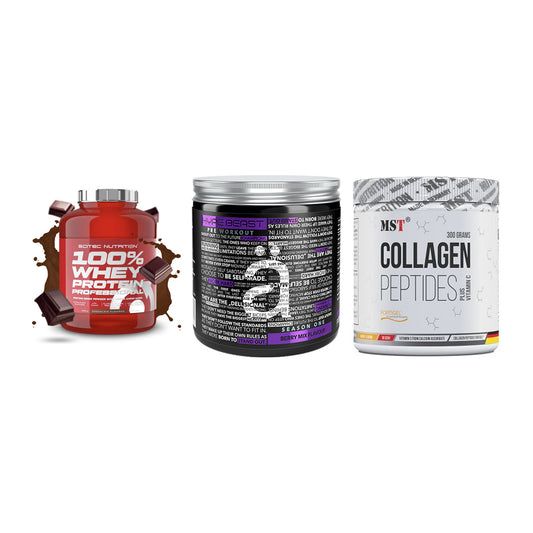 Regenerations-Set: Scitec 100% + Nanosupps Hype + MST Collagen – alle enthaltenen Artikel