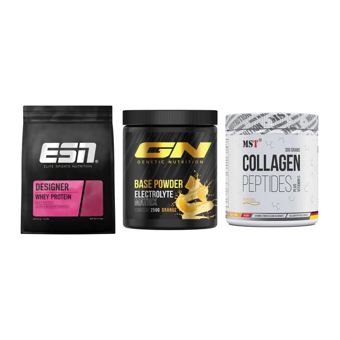 Regenerations-Set: ESN Designer + GN Base Powder + MST Collagen – alle enthaltenen Artikel