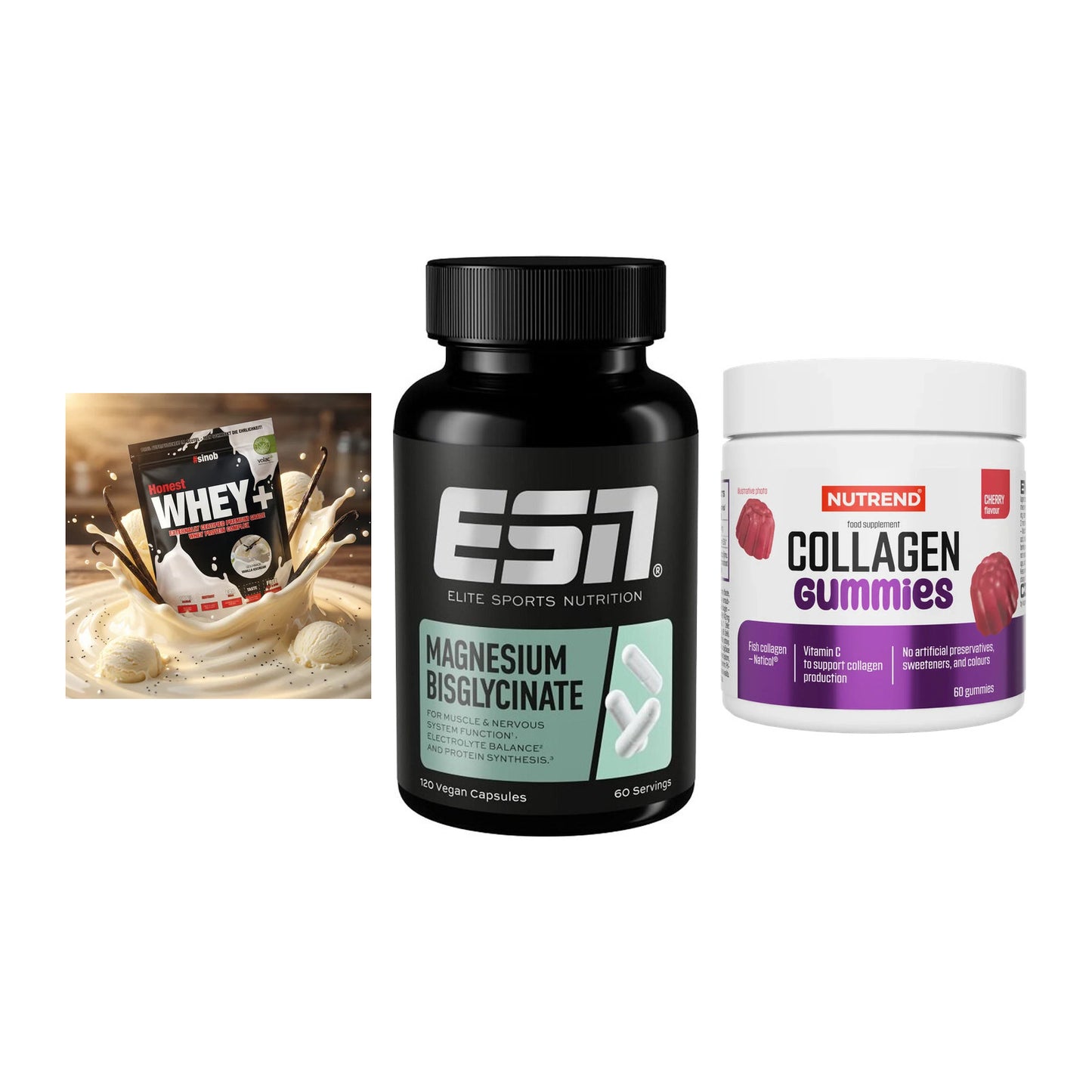 Regenerations-Set: Sinob Honest + ESN Magnesium + Nutrend Collage – alle enthaltenen Artikel