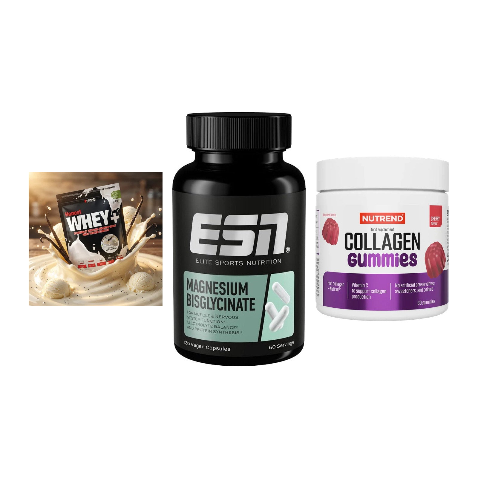 Regenerations-Set: Sinob Honest + ESN Magnesium + Nutrend Collage – alle enthaltenen Artikel