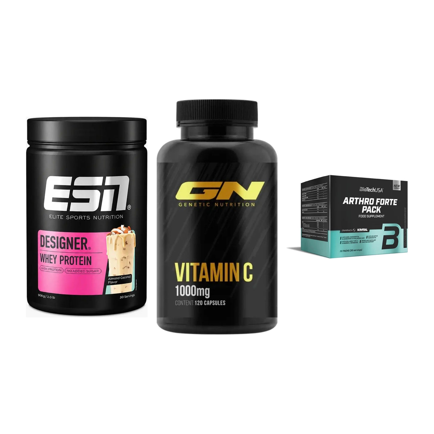 Regenerations-Set: ESN Designer + GN Vitamin C + BioTech Arthro – alle enthaltenen Artikel