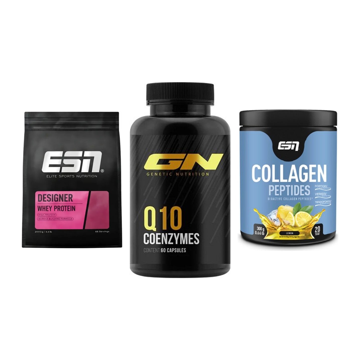 Regenerations-Set: ESN Designer + GN Q10 Health + ESN Collagen – alle enthaltenen Artikel