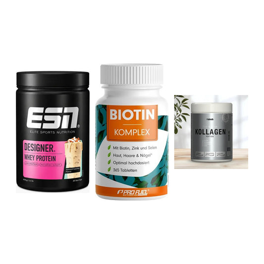 Regenerations-Set: ESN Designer + ProFuel BIOTIN + Sinob Kollagen – alle enthaltenen Artikel