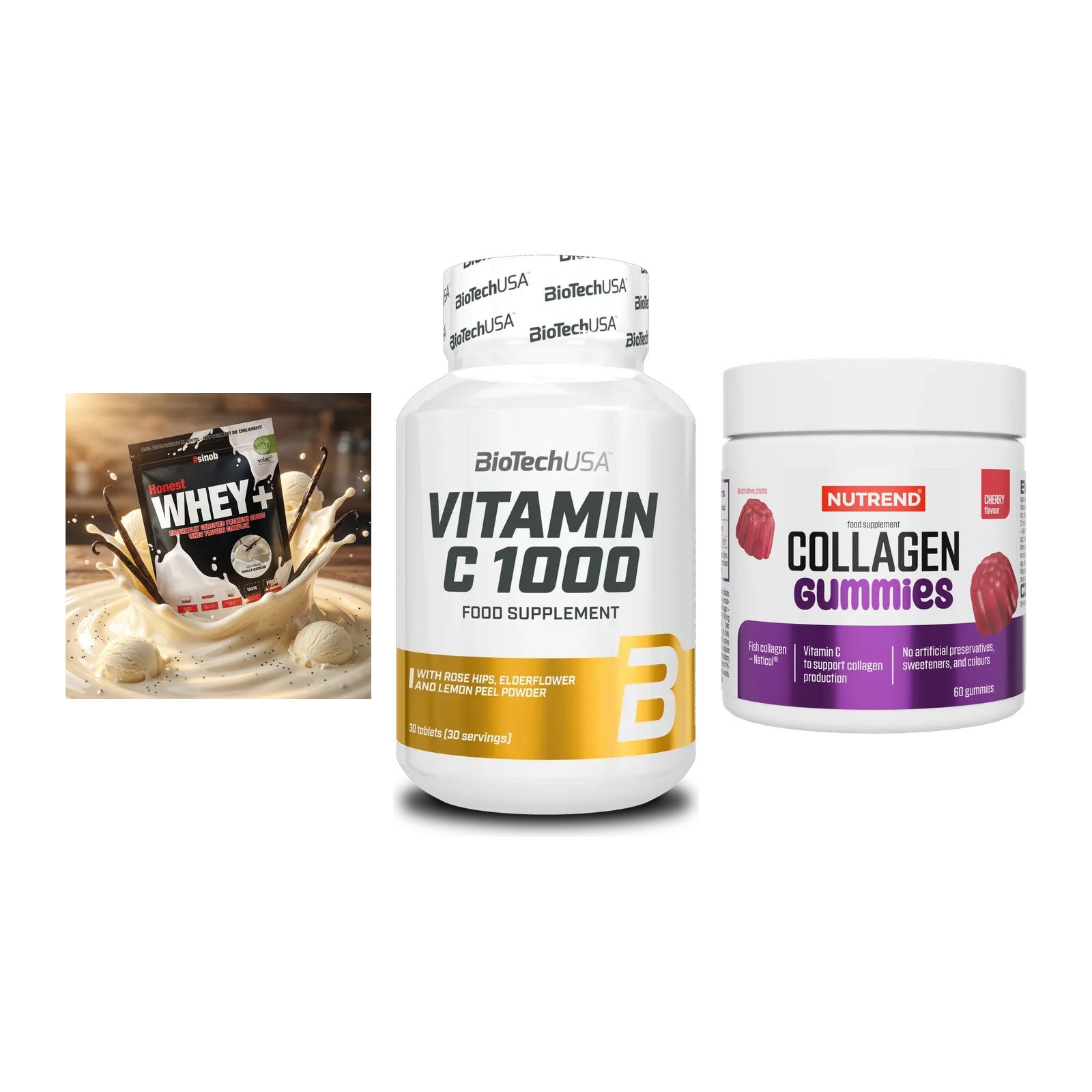 Regenerations-Set: Sinob Honest + BioTech Vitamin + Nutrend Collage – alle enthaltenen Artikel